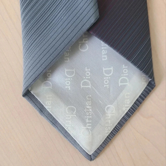 🇫🇷DIOR Vintage Tie, Burgundy and Grey - Picture 6 of 10